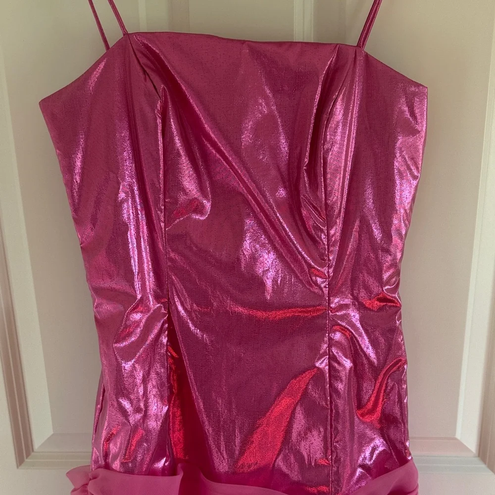 Vintage 90s Pink Metallic Party Dress Size 5 - Picture 2 of 10